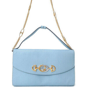 GUCCI Zumi Chain Shoulder Bag Blue